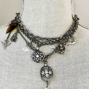 Lucky Rock N Roll Travel Silver Statement Y2k limited edition choker necklace